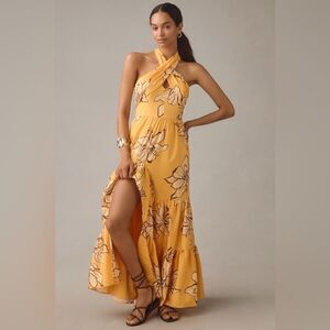 Anthropologie Hutch Floral Halter Maxi Dress Size 8